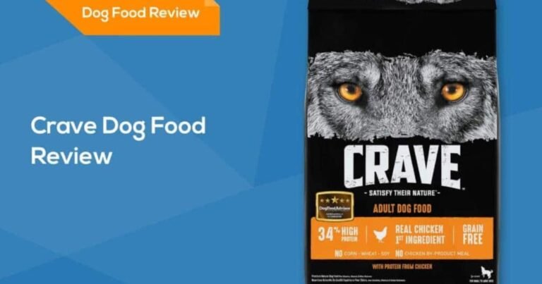 bowl of crave dog food closeup with dry kibble texture