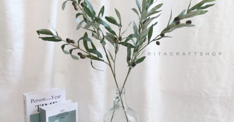 faux olive plants in modern home decor